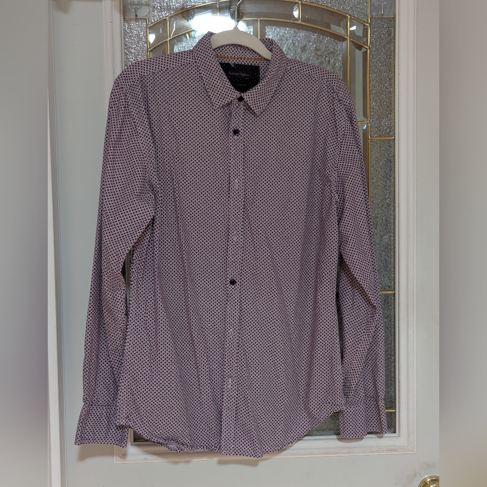 S445 Men's Classic Black and White Geometric Shirt